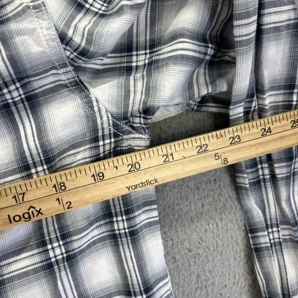 American Eagle Shirt Mens Medium Plaid Western Pearl Snap Cowboy Vintage‎ Fit - Picture 7 of 7